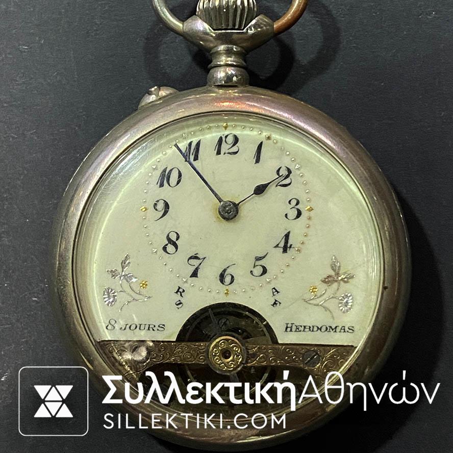 Ρολόι τσέπης ANCRE με περίτεχνη πλάκα σε λειτουργία